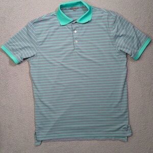 Peter Millar Aqua and Gray Polo Shirt